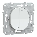 Schneider - Ovalis - interrupteur 2 boutons pour volet roulant- 6AX -Blanc - Réf : S320208