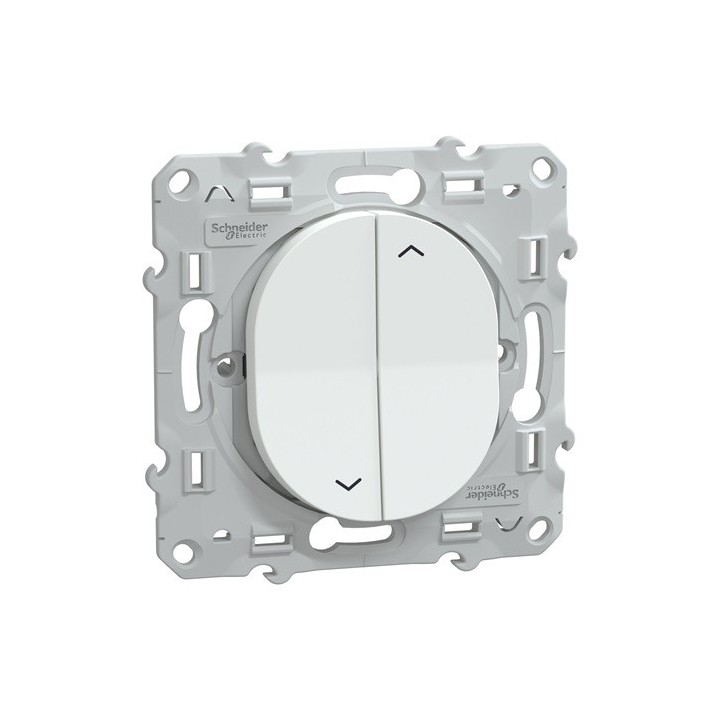 Schneider - Ovalis - interrupteur 2 boutons pour volet roulant- 6AX -Blanc - Réf : S320208