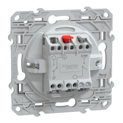 Schneider - Ovalis - interrupteur 2 boutons pour volet roulant- 6AX -Blanc - Réf : S320208
