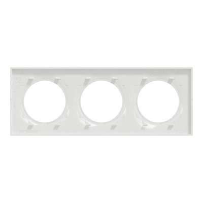 Schneider - Odace Styl - plaque - blanc - 3 postes horizontaux ou verticaux entraxe 71mm - Réf : S520706