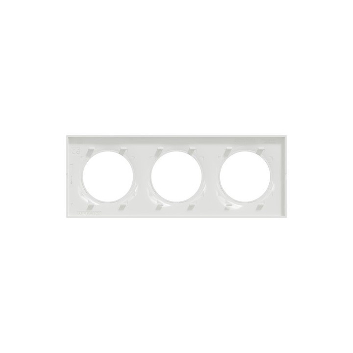 Schneider - Odace Styl - plaque - blanc - 3 postes horizontaux ou verticaux entraxe 71mm - Réf : S520706