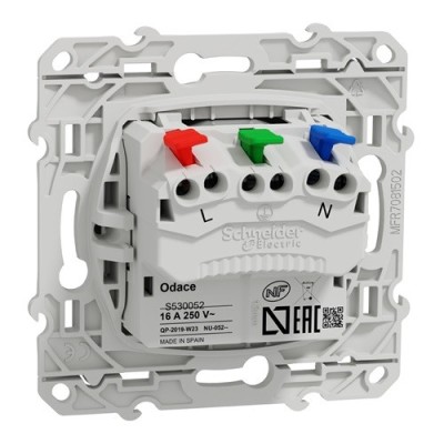 Schneider Odace - Prise de courant 2P+T Affleurante - Anthracite - connexion rapide - Réf : S540052
