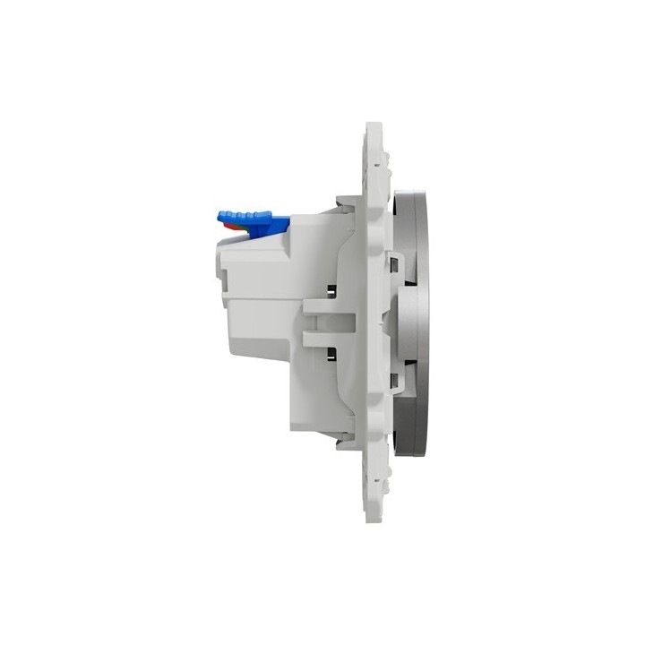 Schneider Odace - Prise de courant 2P+T Affleurante - Anthracite - connexion rapide - Réf : S540052