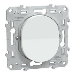 Schneider - Ovalis - bouton poussoir à fermeture - 10A    Blanc - Réf : S320206