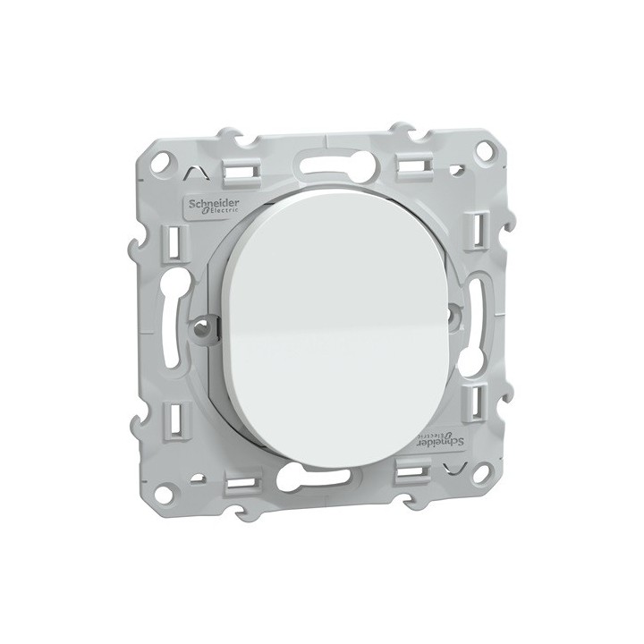 Schneider - Ovalis - bouton poussoir à fermeture - 10A    Blanc - Réf : S320206