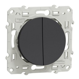 Schneider Odace - Va-Et-Vient + Poussoir - Anthracite - Réf : S540285