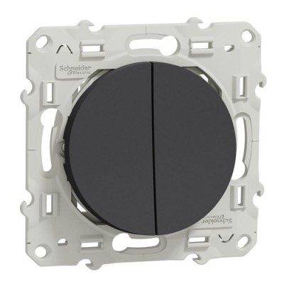 Schneider Odace - Va-Et-Vient + Poussoir - Anthracite - Réf : S540285