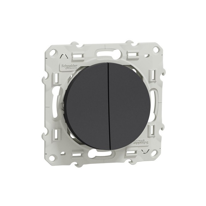 Schneider Odace - Va-Et-Vient + Poussoir - Anthracite - Réf : S540285