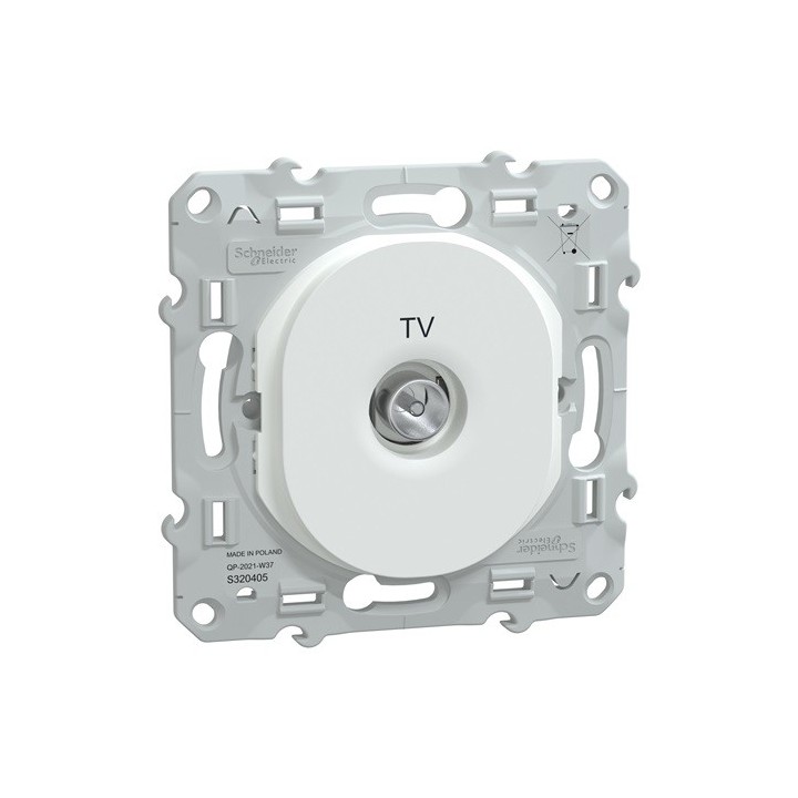 Schneider - Ovalis - prise TV simple - Blanc - Réf : S320405