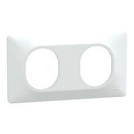 Schneider - Ovalis - Plaque de finition - 2 postes Horizontal - entraxe 71 mm - Blanc - Réf : S320704