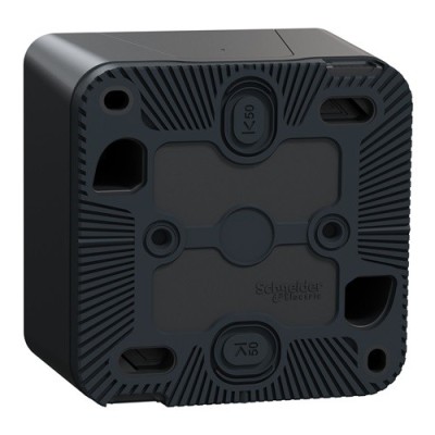 Schneider Mureva Styl - Bouton poussoir complet saillie IP55 - connexion automatique gris - Réf : MUR35026