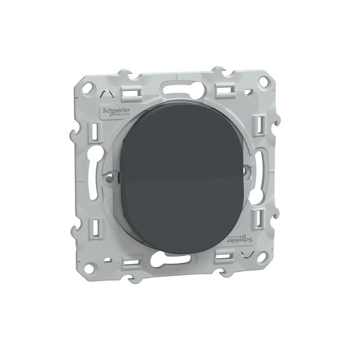 Schneider - Ovalis - interrupteur va et vient - 10AX - Anthracite - Réf : S340204