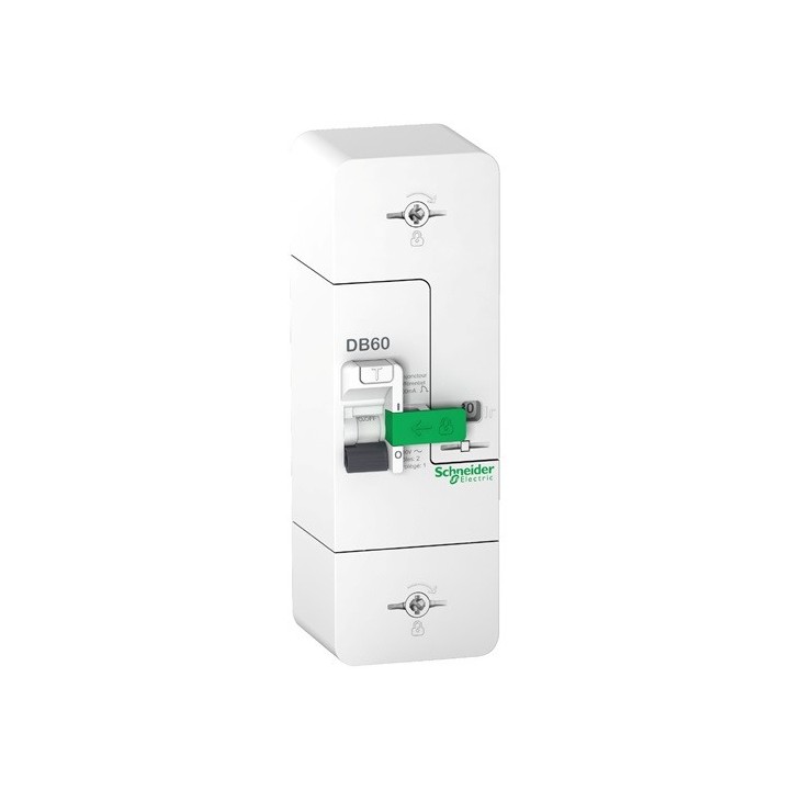 Schneider - Resi9 DB60 - Disjoncteur Branchement - 1P+N - 60A 500mA - diff inst. - Réf : R9FT660