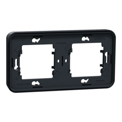 Schneider Mureva Styl - Cadre 2 postes horizontal encastré IP55 - Réf : MUR34101