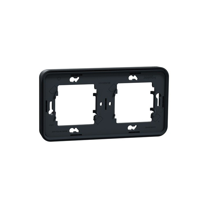 Schneider Mureva Styl - Cadre 2 postes horizontal encastré IP55 - Réf : MUR34101