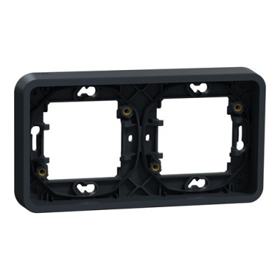 Schneider Mureva Styl - Cadre 2 postes horizontal encastré IP55 - Réf : MUR34101