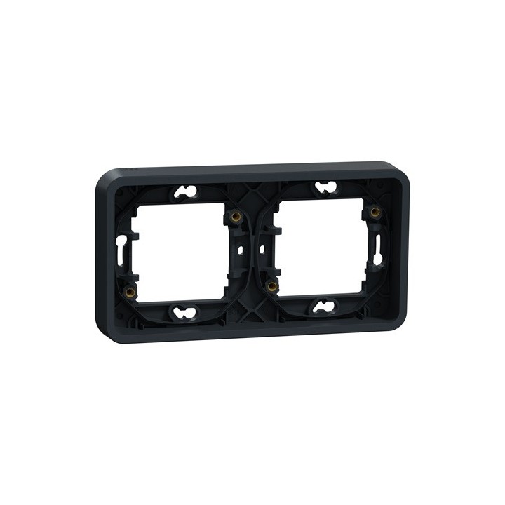 Schneider Mureva Styl - Cadre 2 postes horizontal encastré IP55 - Réf : MUR34101