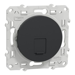 Schneider Odace - Prise RJ45 - Anthracite - Grade 3 (Multimédia) Cat. 6 Stp - Réf : S540476
