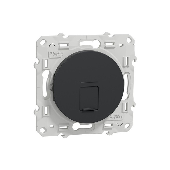 Schneider Odace - Prise RJ45 - Anthracite - Grade 3 (Multimédia) Cat. 6 Stp - Réf : S540476