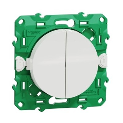 Schneider - Odace sans fil sans pile - interrupteur double allumage - blanc - Réf : S520114