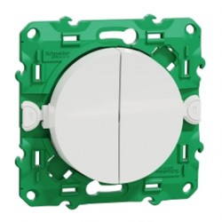 Schneider - Odace sans fil sans pile - interrupteur double allumage - blanc - Réf : S520114