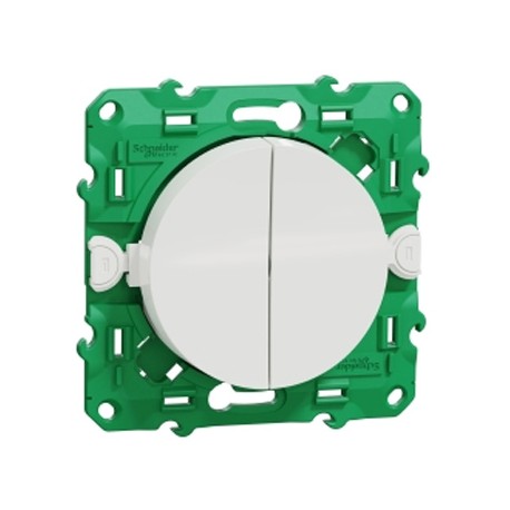 Schneider - Odace sans fil sans pile - interrupteur double allumage - blanc - Réf : S520114