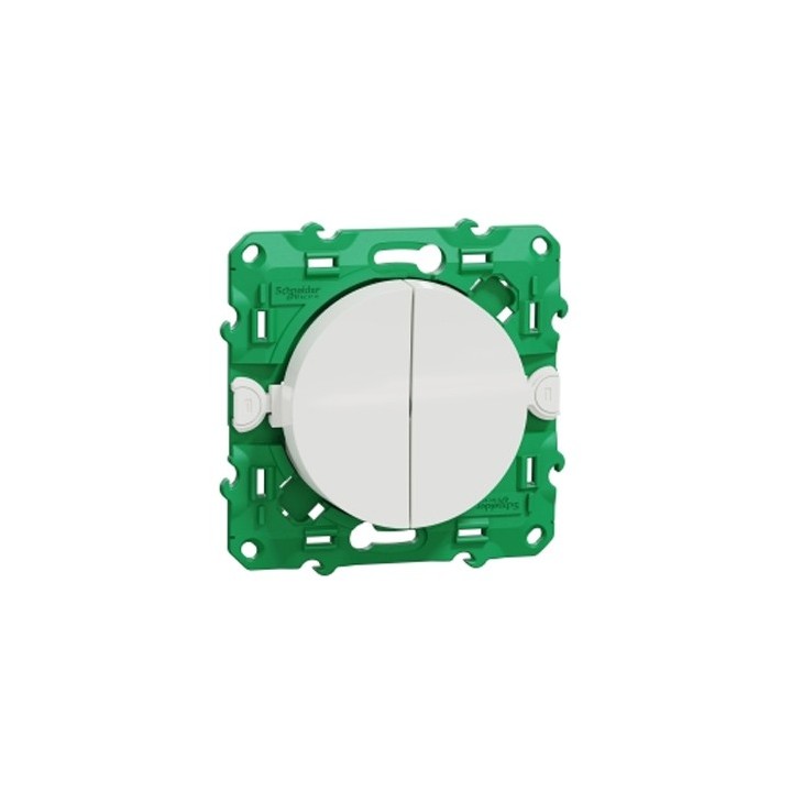 Schneider - Odace sans fil sans pile - interrupteur double allumage - blanc - Réf : S520114