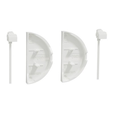Schneider Odace - 2 demi enjoliveur Blanc livré avec 2 LED bleu 0,15 mA connexion par câble - Réf : S520298