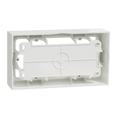 Schneider - Odace Styl - boîte pour montage en saillie - blanc - 2 postes entraxe 71mm - Réf : S520764