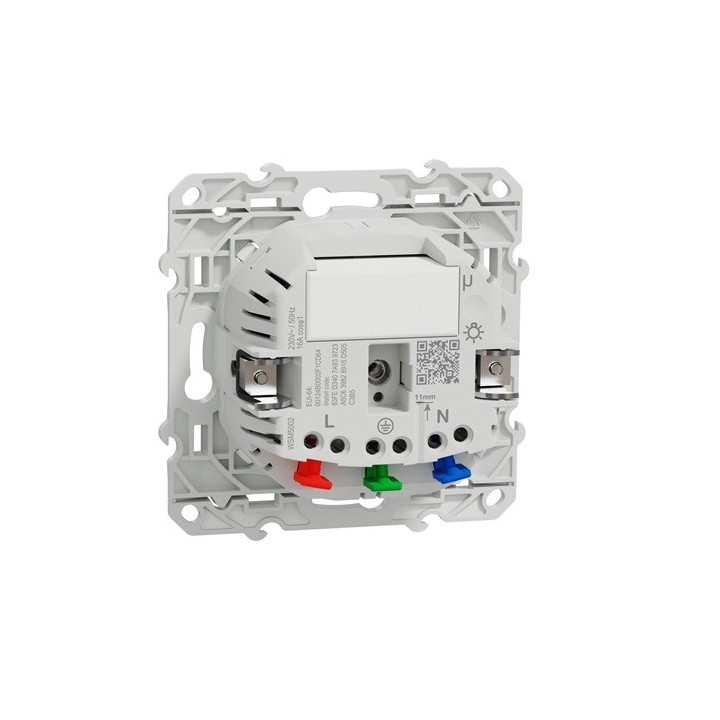Schneider - Wiser Odace - Prise 2P+T connectée - 16A  - zigbee - Blanc - Réf : S520559