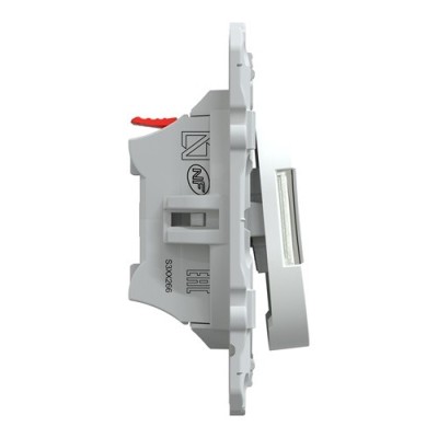 Schneider - Ovalis - poussoir à fermeture avec porte-étiquette - 10AX - Blanc - Réf : S320266