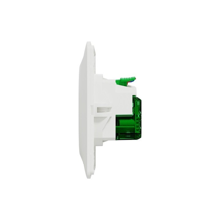 Schneider Ovalis - Combi 2P+T 16A affleurante+chargeur USB-C 10,5W - Connexion auto - Blanc - Réf : S320089