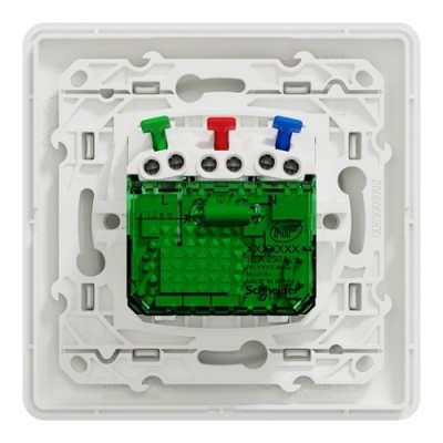 Schneider Ovalis - Combi 2P+T 16A affleurante+chargeur USB-C 10,5W - Connexion auto - Blanc - Réf : S320089