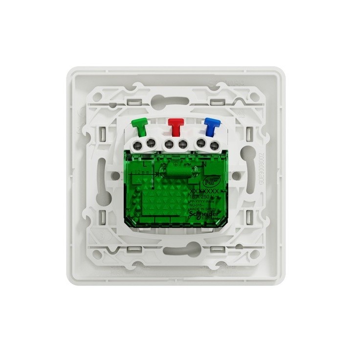 Schneider Ovalis - Combi 2P+T 16A affleurante+chargeur USB-C 10,5W - Connexion auto - Blanc - Réf : S320089