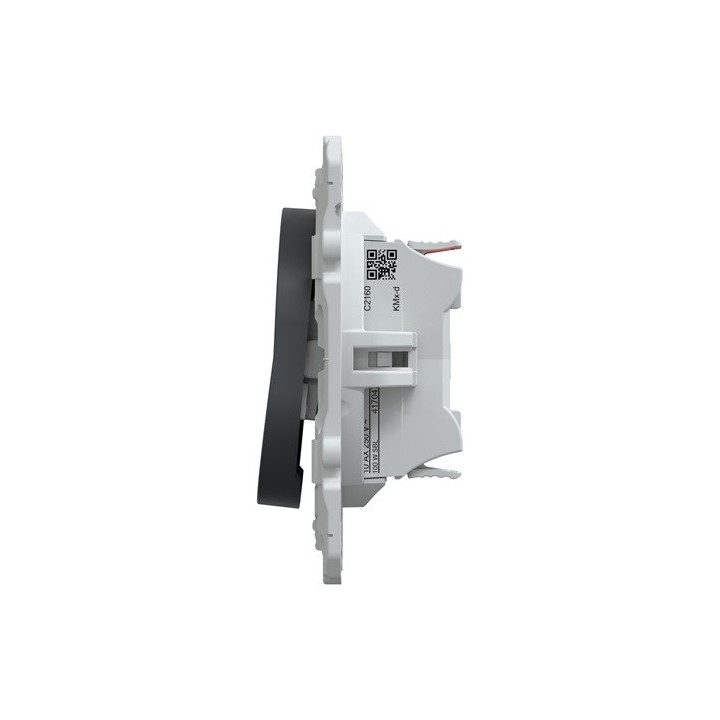 Schneider - Ovalis - interrupteur va et vient - 10AX - lumineux ou témoin - Anthracite - Réf : S340263