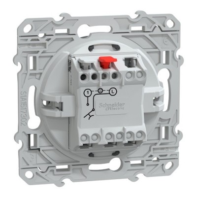 Schneider - Ovalis - poussoir à fermeture lumineux - 10AX - LED bleu 250V - Anthracite - Réf : S340276