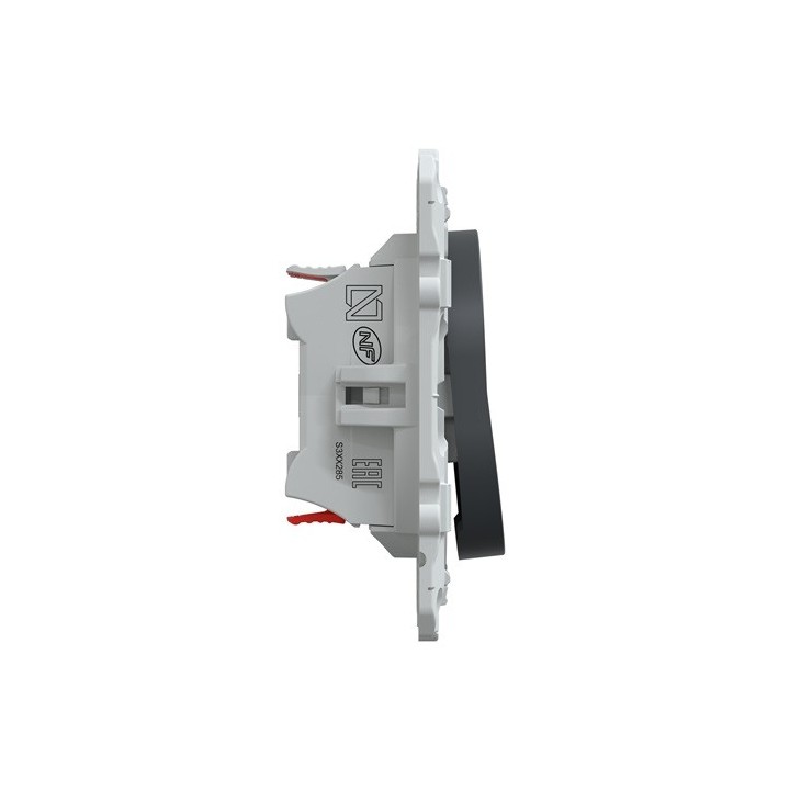 Schneider - Ovalis - combiné va et vient+poussoir - 10AX - Anthracite - Réf : S340285