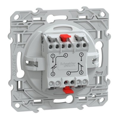 Schneider - Ovalis - combiné va et vient+poussoir - 10AX - Anthracite - Réf : S340285