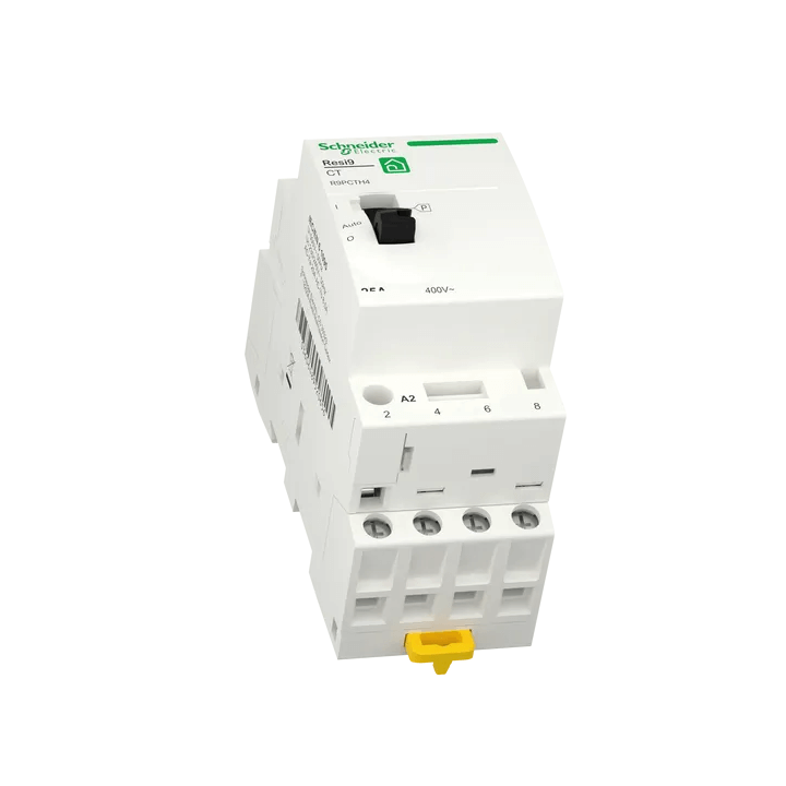 Schneider - Resi9 - contacteur heures creuses - 4NO - 25A - commande manuelle - Réf : R9PCTH4