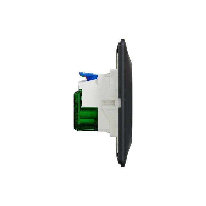 Schneider - Ovalis - Combi 2P+T 16A affleurante+chargeur USB-C 10,5W - Connexion auto - Anth - Réf : S340089