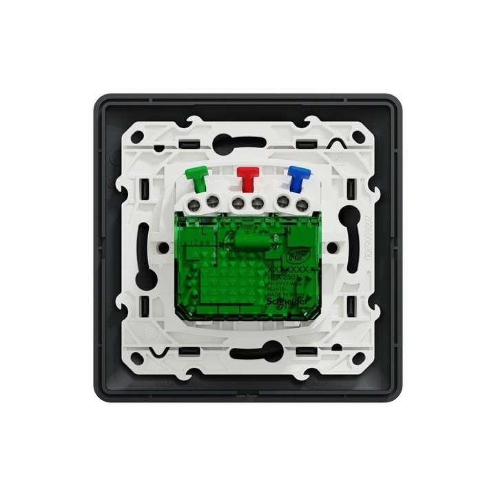 Schneider - Ovalis - Combi 2P+T 16A affleurante+chargeur USB-C 10,5W - Connexion auto - Anth - Réf : S340089