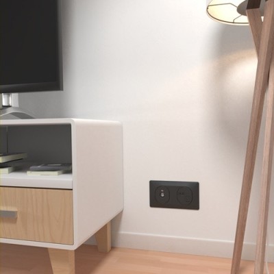 Schneider - Ovalis - prise TV simple - Anthracite - Réf : S340405