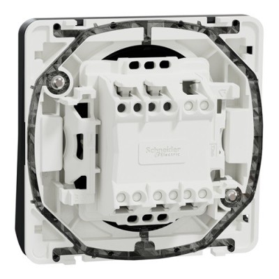 Schneider Mureva Styl - Bouton Poussoir composable IP55- connexion automatique gris - Réf : MUR35027