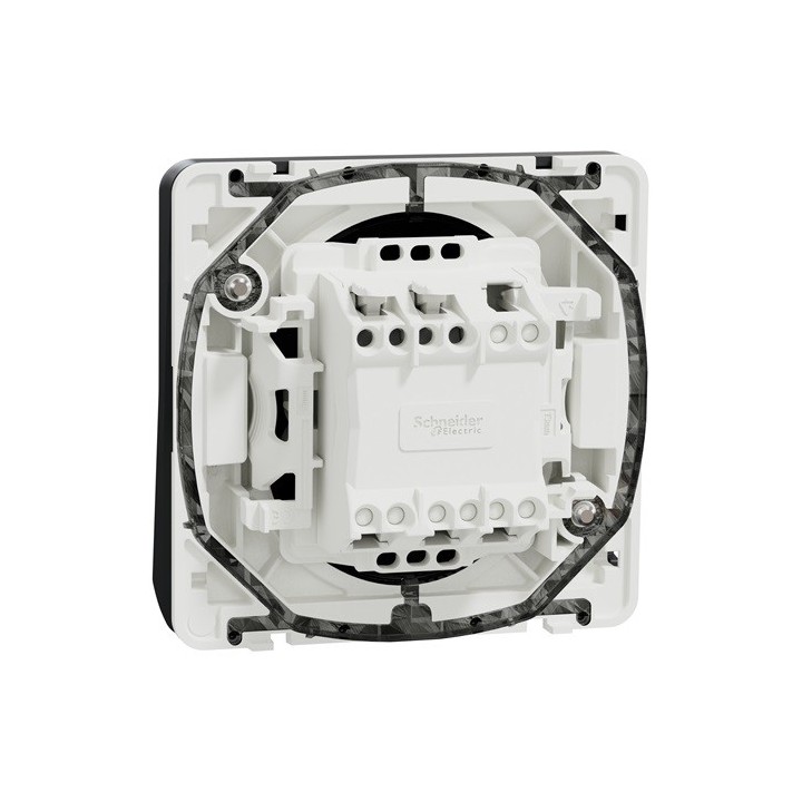Schneider Mureva Styl - Bouton Poussoir composable IP55- connexion automatique gris - Réf : MUR35027
