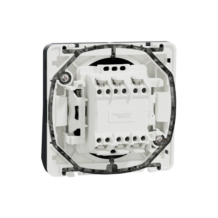 Schneider Mureva Styl - Double va et vient composable - IP55 connexion auto - gris - Réf : MUR35019