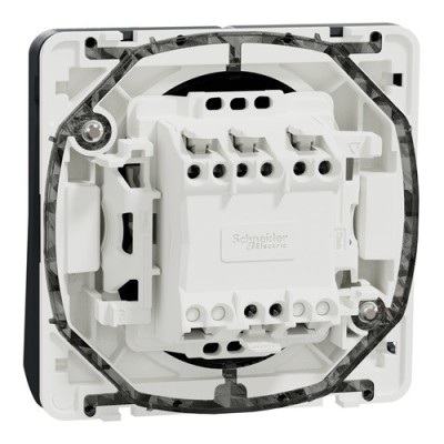 Schneider Mureva Styl - Double bouton poussoir composable - IP55 - gris - Réf : MUR35326