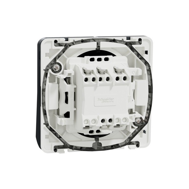 Schneider Mureva Styl - Double bouton poussoir composable - IP55 - gris - Réf : MUR35326