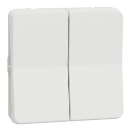 Schneider Mureva Styl - Double va et vient composable - IP55 blanc - Réf : MUR39022