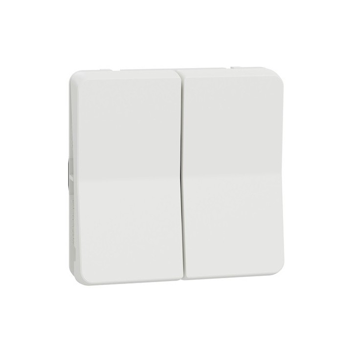Schneider Mureva Styl - Double va et vient composable - IP55 blanc - Réf : MUR39022