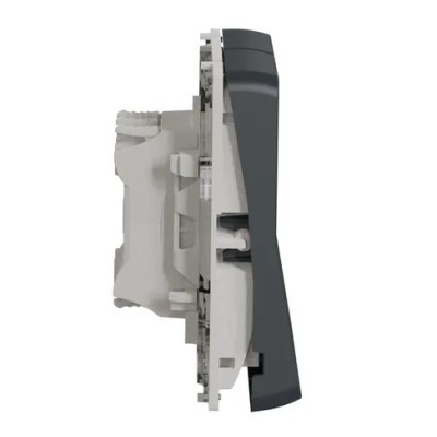 Schneider Mureva Styl - Double bouton poussoir lumineux LED composable - IP55 - gris - Réf : MUR35228